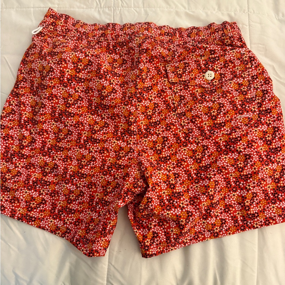 Men’s J Crew Floral Red Swim  Shorts